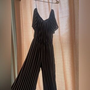 black & white stripped romper